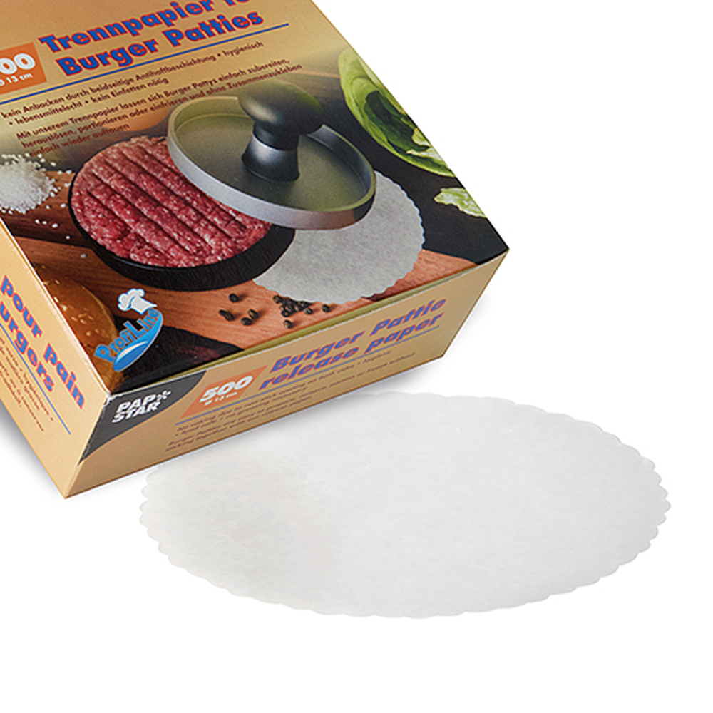 Papstar Trennpapiere für Burger Patties Ø 13 cm weiss