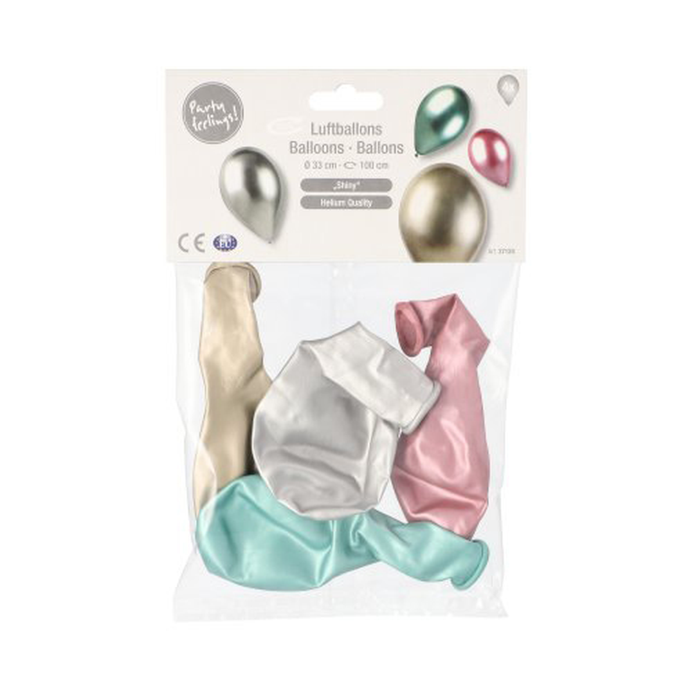 Papstar Luftballons Ø 33 cm farbig sortiert "Shiny" large