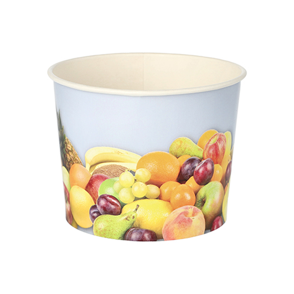 Papstar Eisbecher, Pappe rund 500 ml Ø 11 cm · 8,3 cm "Früchte"