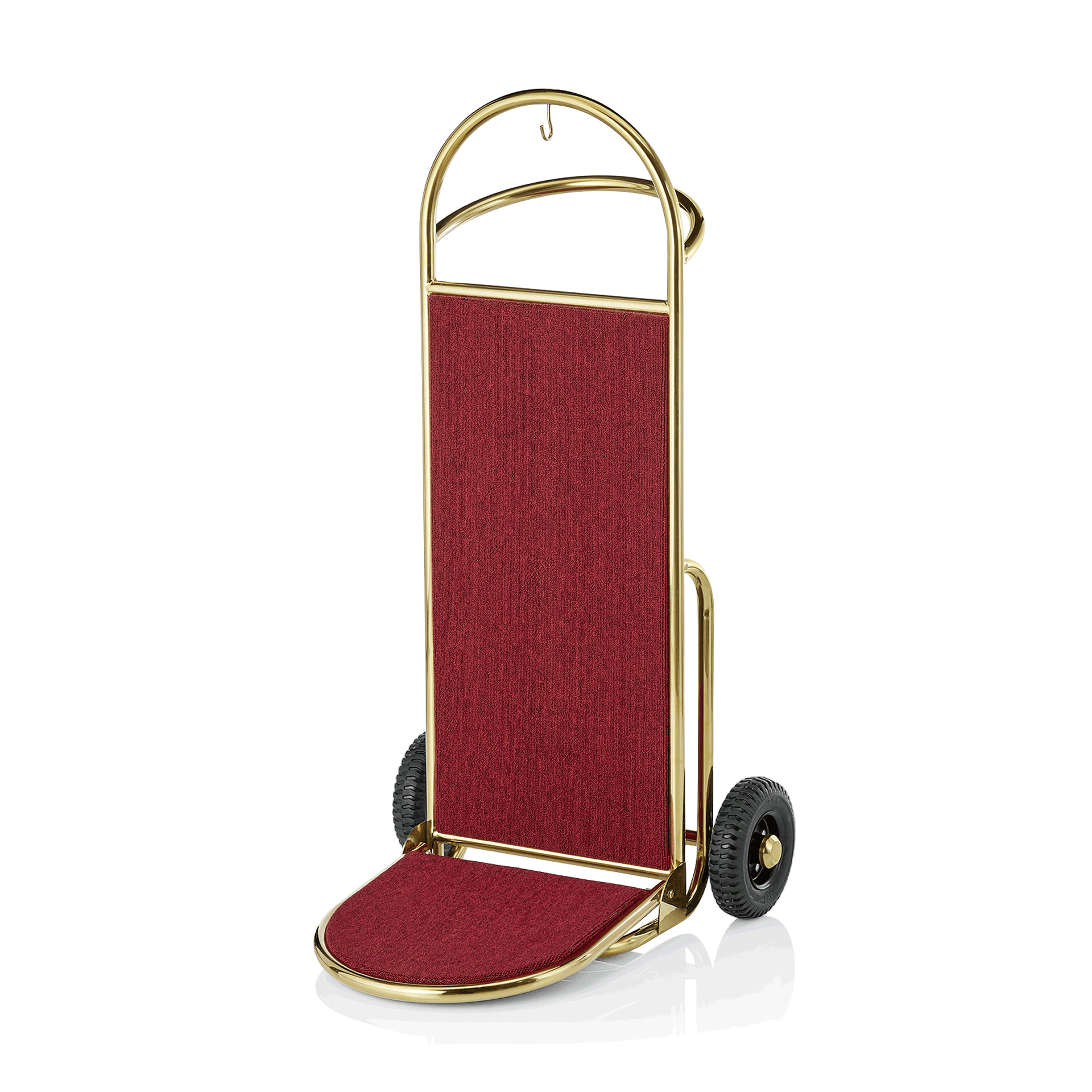 WAS Gepäckkarre SPRINT, 61 x 70 x 120 cm, goldfarben, roter Teppich, Edelstahl
