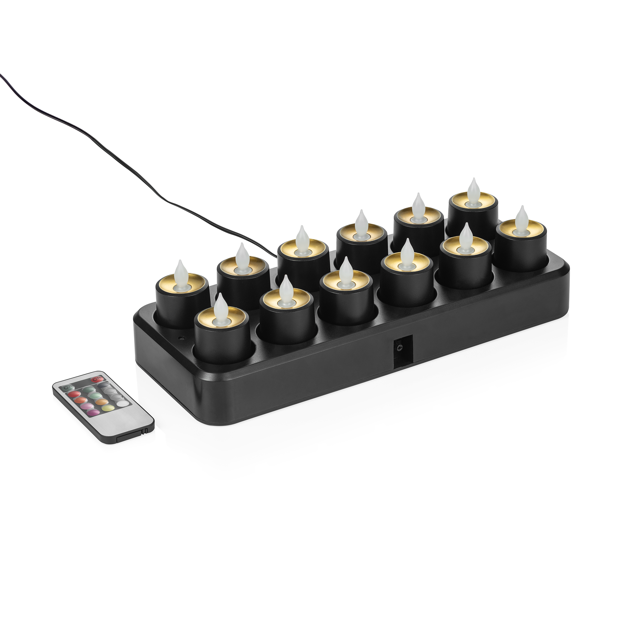 WAS LED Teelichter Multi-Color YUYU, 30 x 14 x 3 cm, wiederaufladbar, Kunststoff