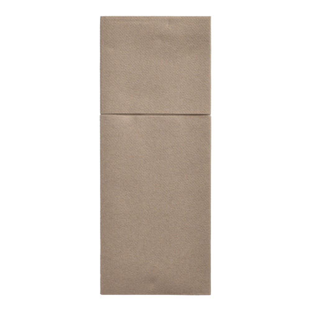 Papstar Bestecktaschen, Airlaid 40 cm x 48 cm taupe "Premium" mit Besteckfalz