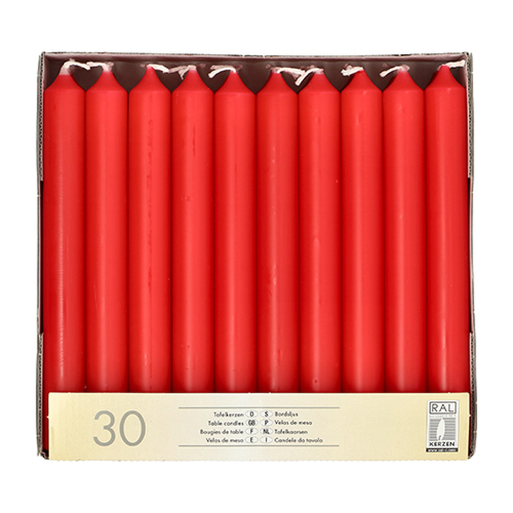 Papstar Tafelkerzen Ø 2,1 cm · 19,6 cm rot