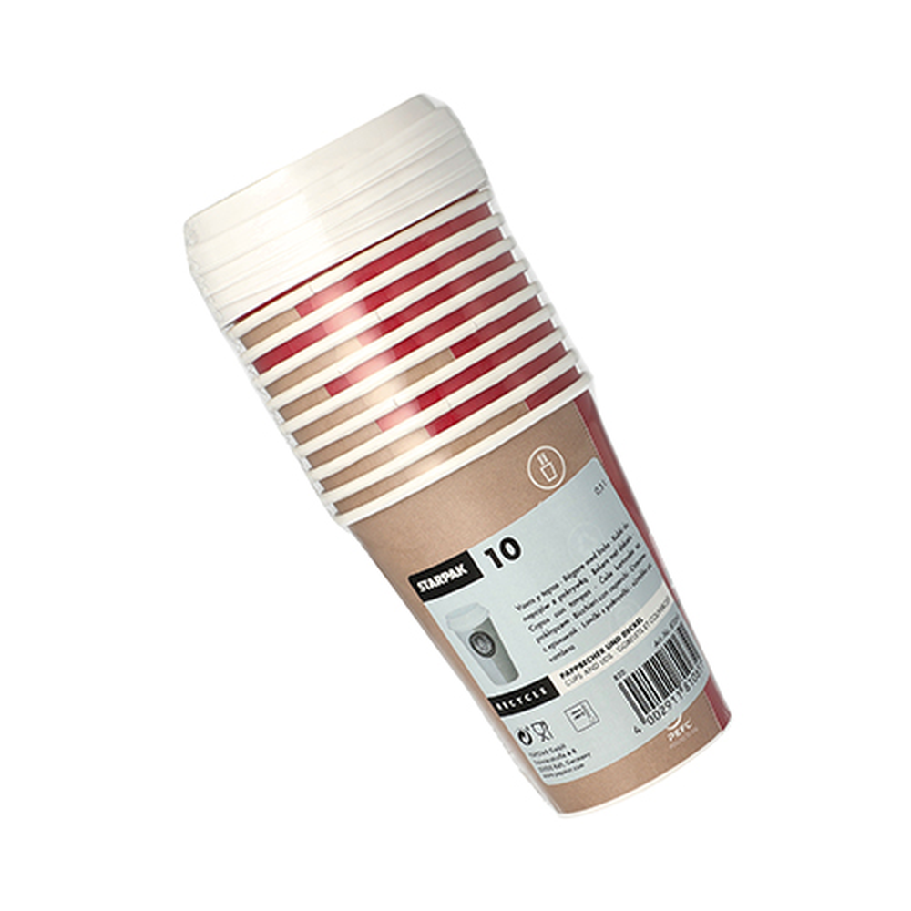 Papstar Trinkbecher, Pappe mit Deckel, PS "To Go" 0,3 l Ø 9 cm · 11,1 cm