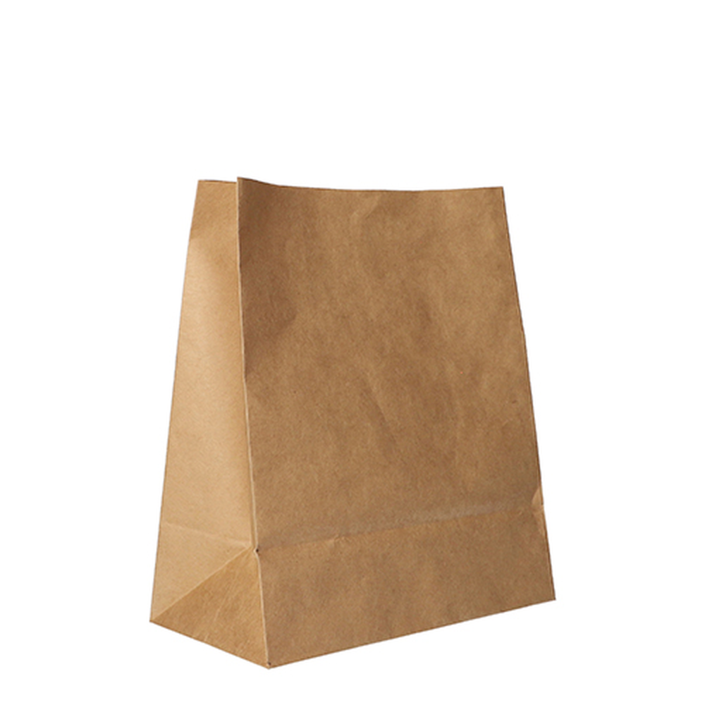 Papstar Blockbodenbeutel, Kraftpapier 22 cm x 18,5 cm x 9,7 cm braun