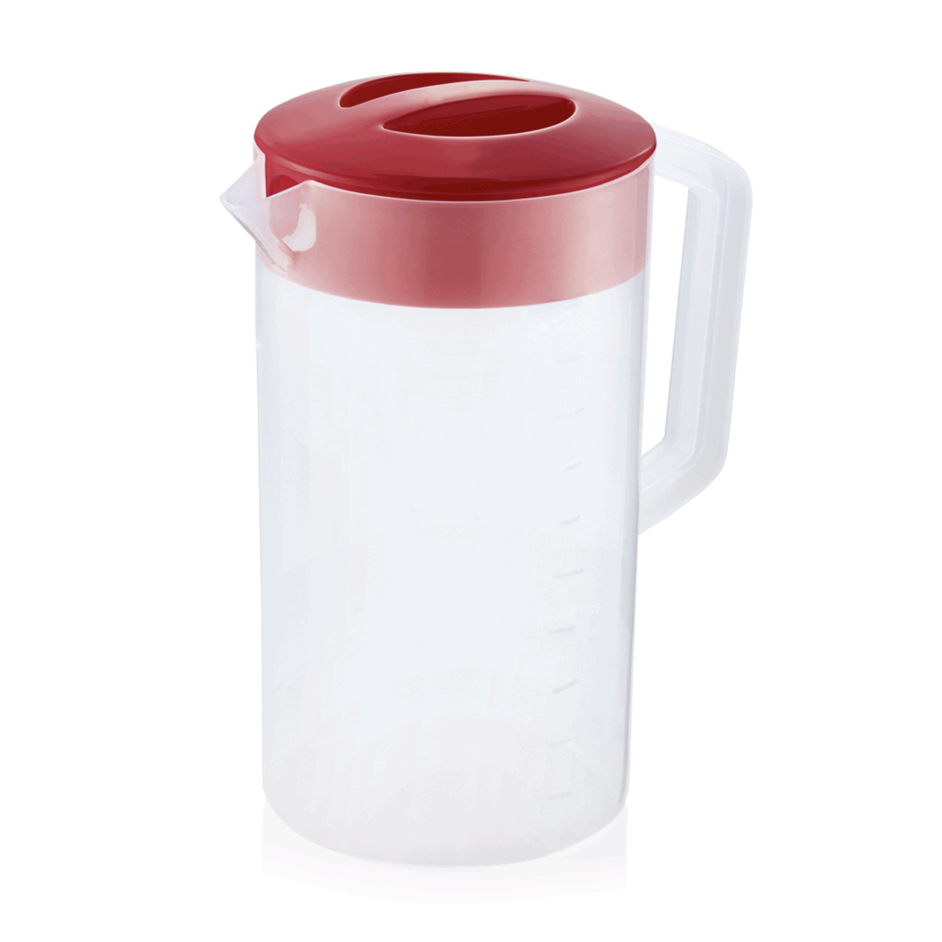 WAS Kanne mit rotem Deckel, 2,5 ltr., Skalierung 250 ml, Polypropylen