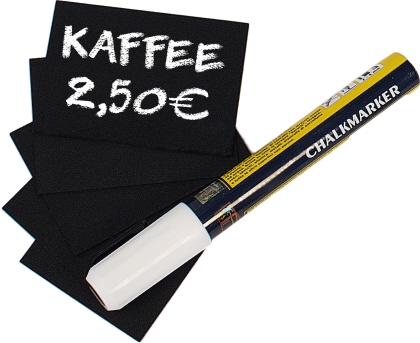 Contacto Schreibtafel, schwarz DIN A8 20-er Set incl. Stift
