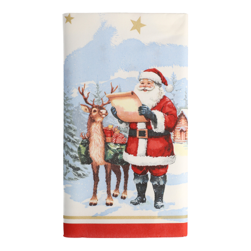 Papstar Tischdecke, stoffähnlich, Airlaid 120 cm x 180 cm weiss "Dear Santa"