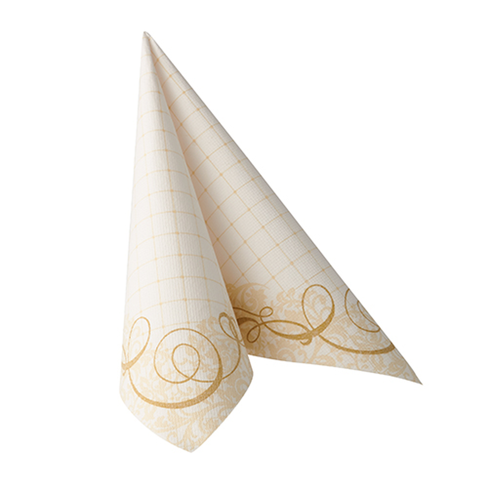 Papstar Servietten "ROYAL Collection" 1/4-Falz 40 cm x 40 cm gold "Megan"