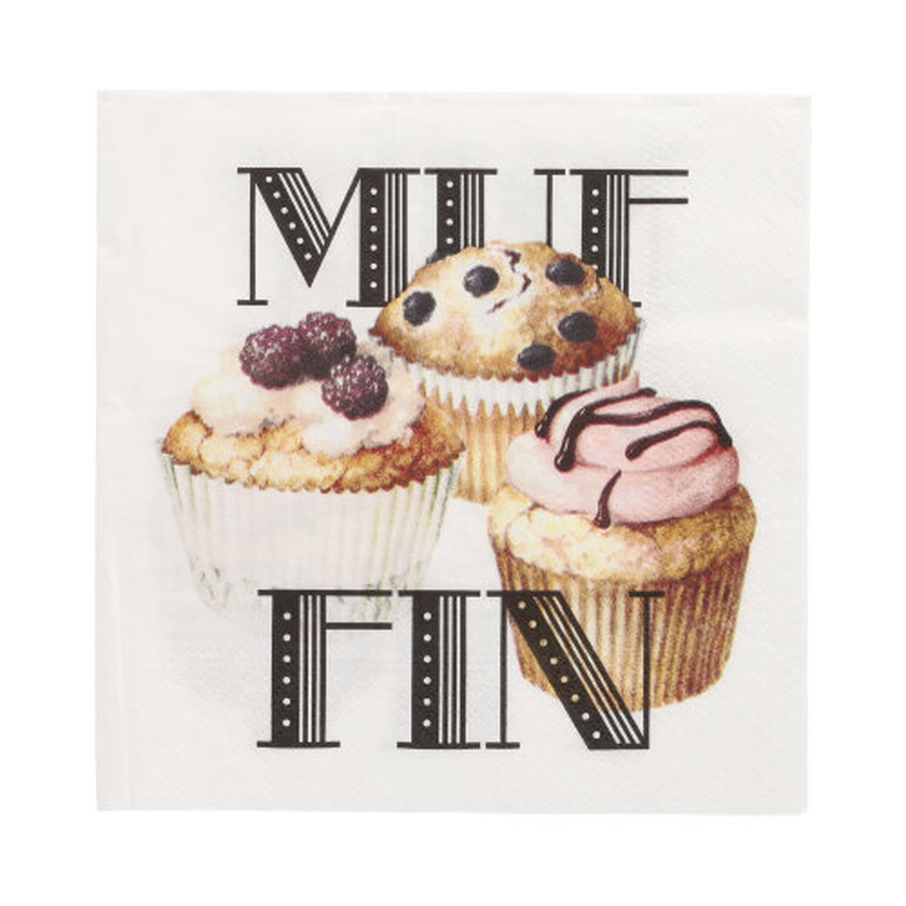 Papstar Servietten, 3-lagig 1/4-Falz 33 cm x 33 cm "Muffin"