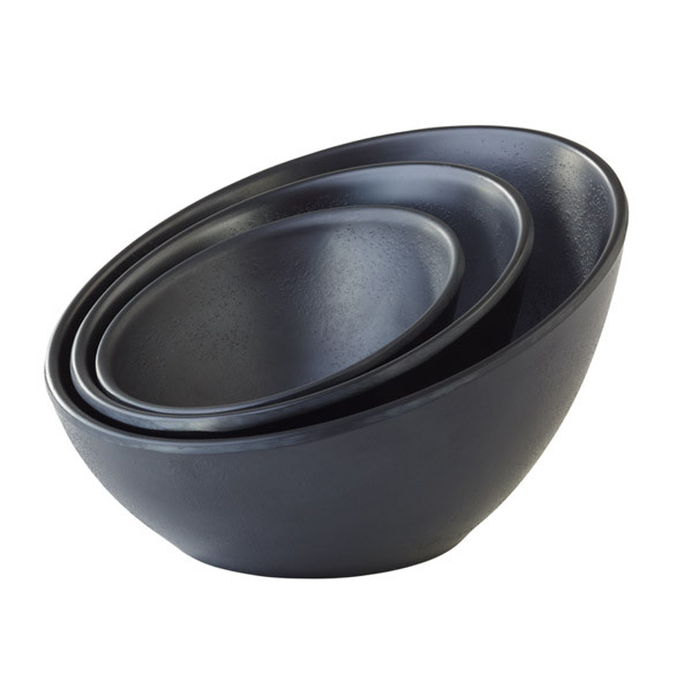 APS Schale -ZEN- Ø 10 cm, H: 7 cm , Melamin, schwarz, Steinoptik