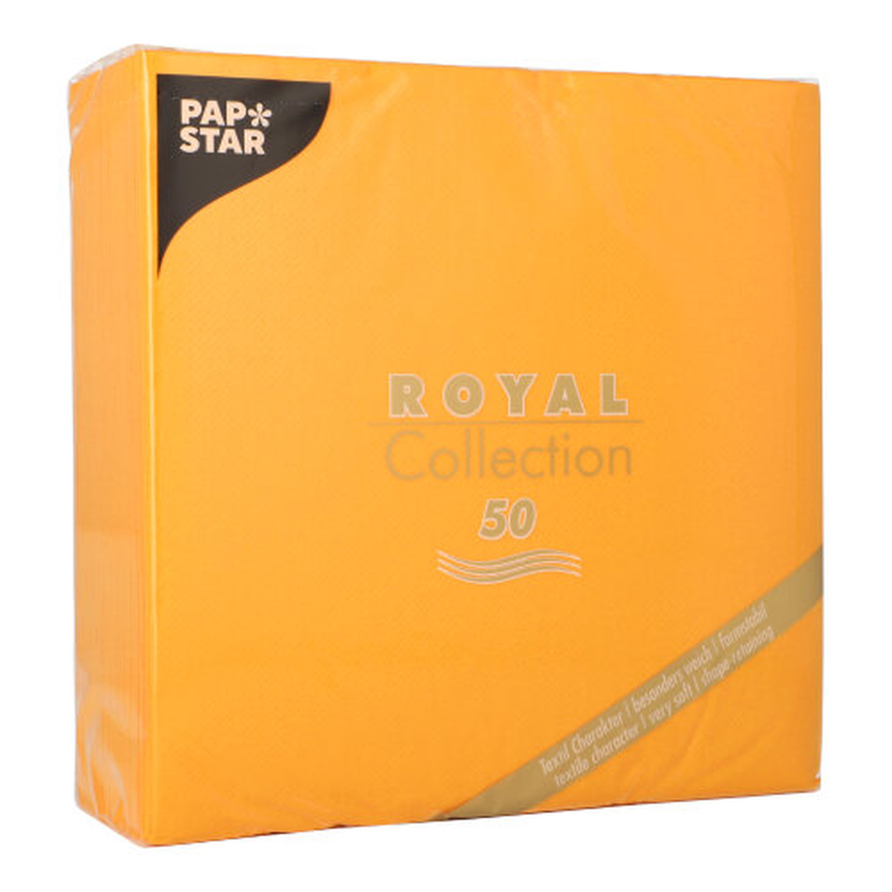 Papstar Servietten "ROYAL Collection" 1/4-Falz 40 cm x 40 cm orange