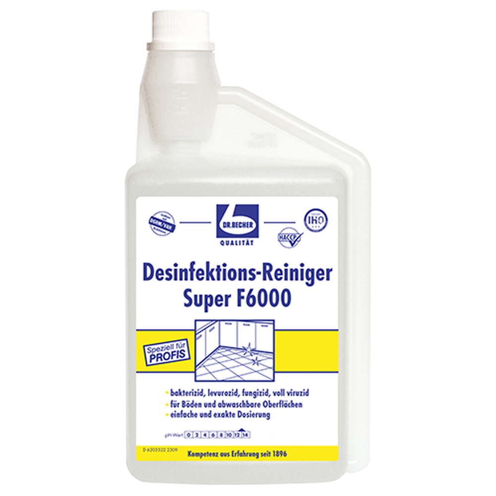 Papstar "Dr. Becher" Desinfektions-Reiniger 1 l super F6000 mit Dosierkopf