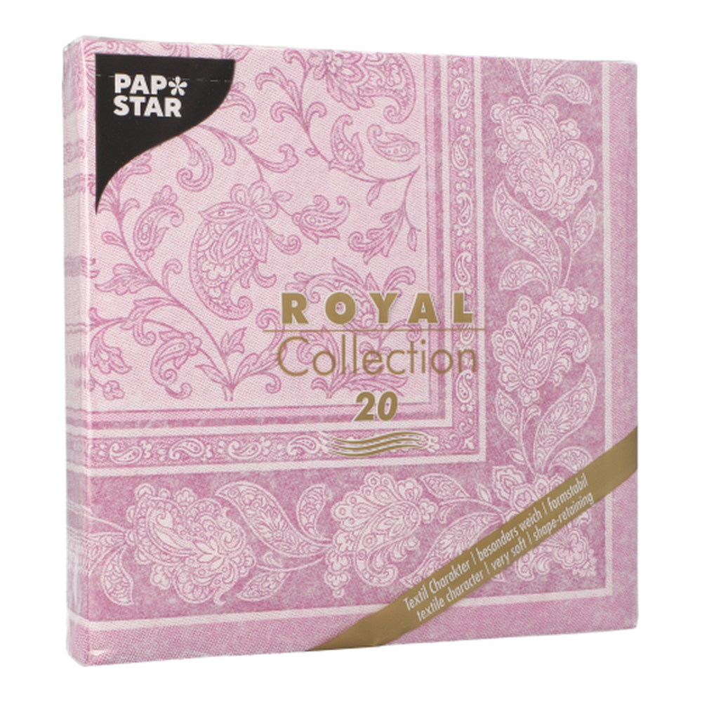 Papstar Servietten "ROYAL Collection" 1/4-Falz 40 cm x 40 cm lila "Ornaments"