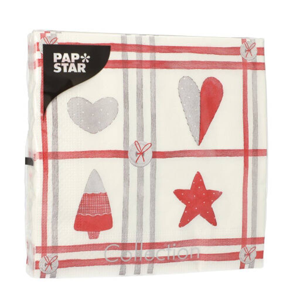 Papstar Servietten, 3-lagig 1/4-Falz 33 cm x 33 cm "Sewings"