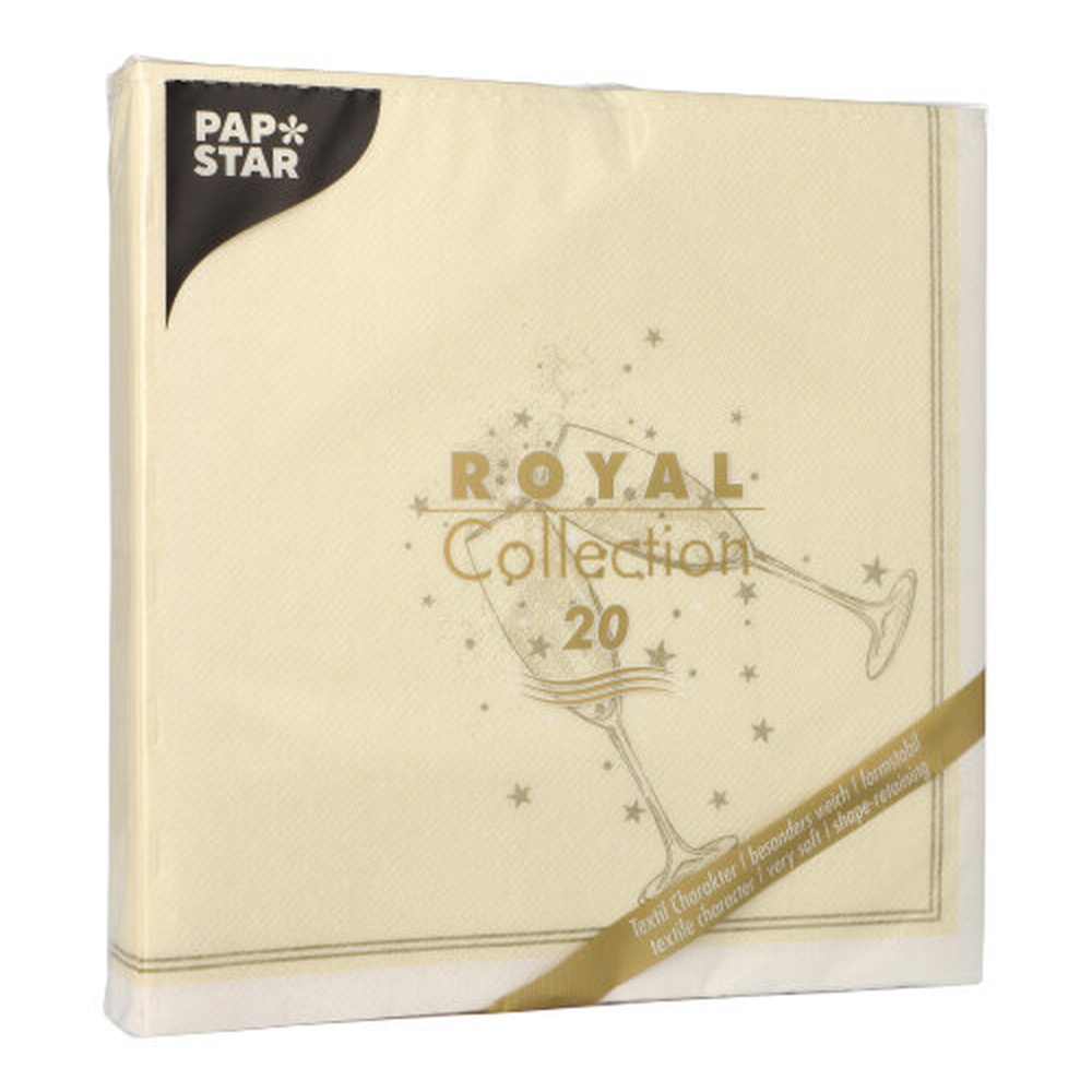 Papstar Servietten "ROYAL Collection" 1/4-Falz 40 cm x 40 cm gold "Festivity"