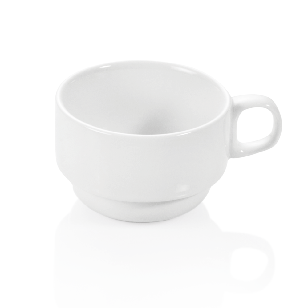 WAS Obertasse Set, Ø 8 cm, 180 ml, Set á 12 Stück, Porzellan