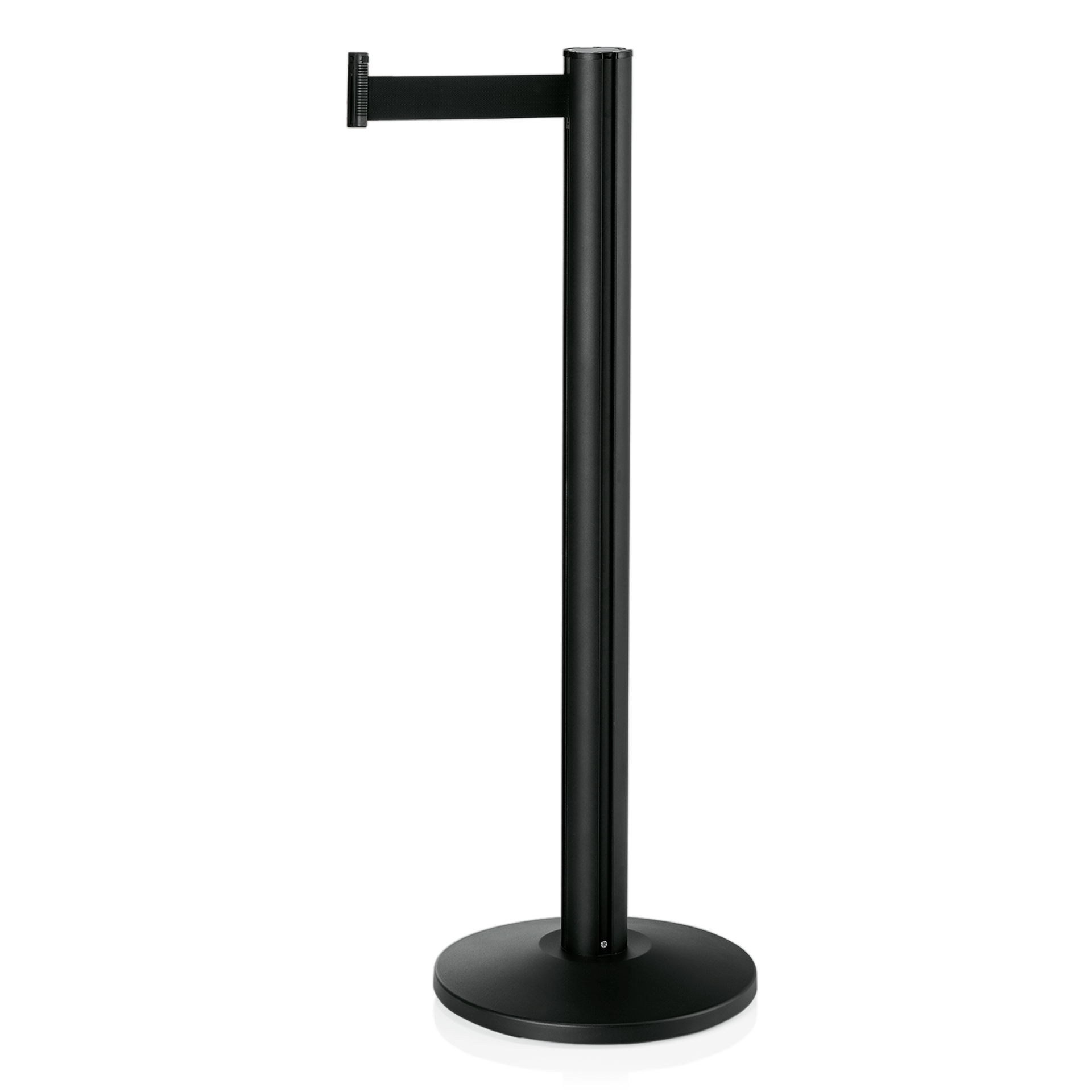 WAS Abgrenzungspfosten Joinflex mit Gurtband schwarz, 3 m, Edelstahl, schwarz pu