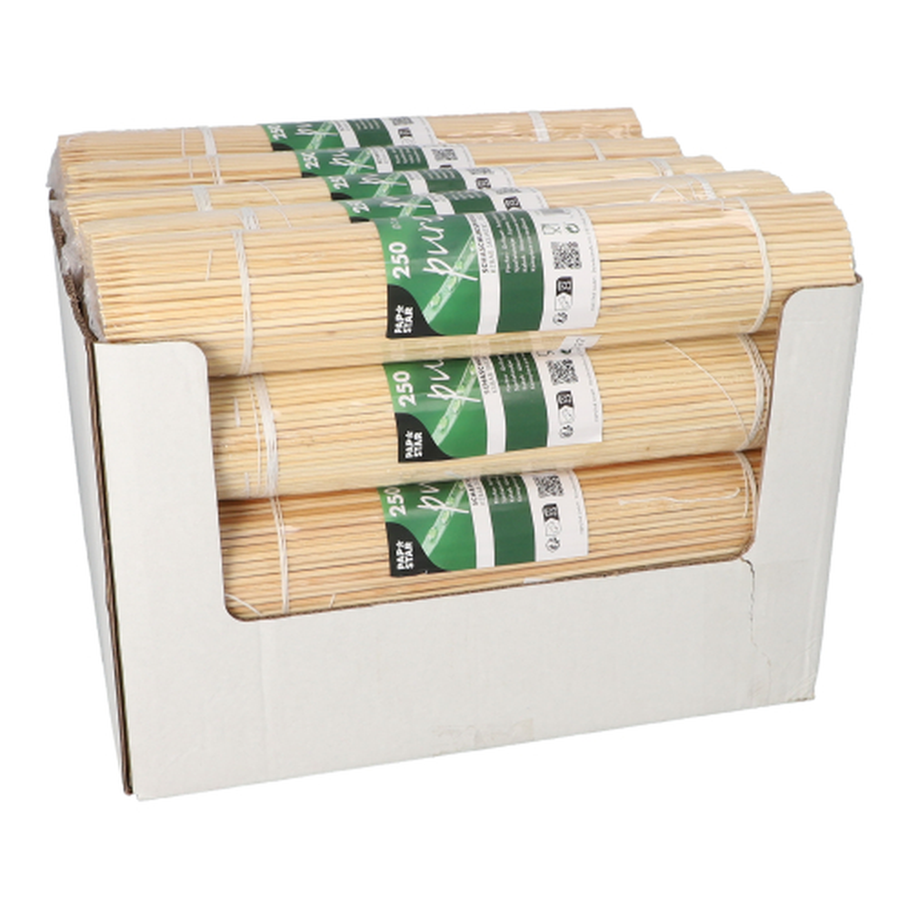 Papstar Schaschlikspieße, Bambus "pure" Ø 3 mm · 30 cm
