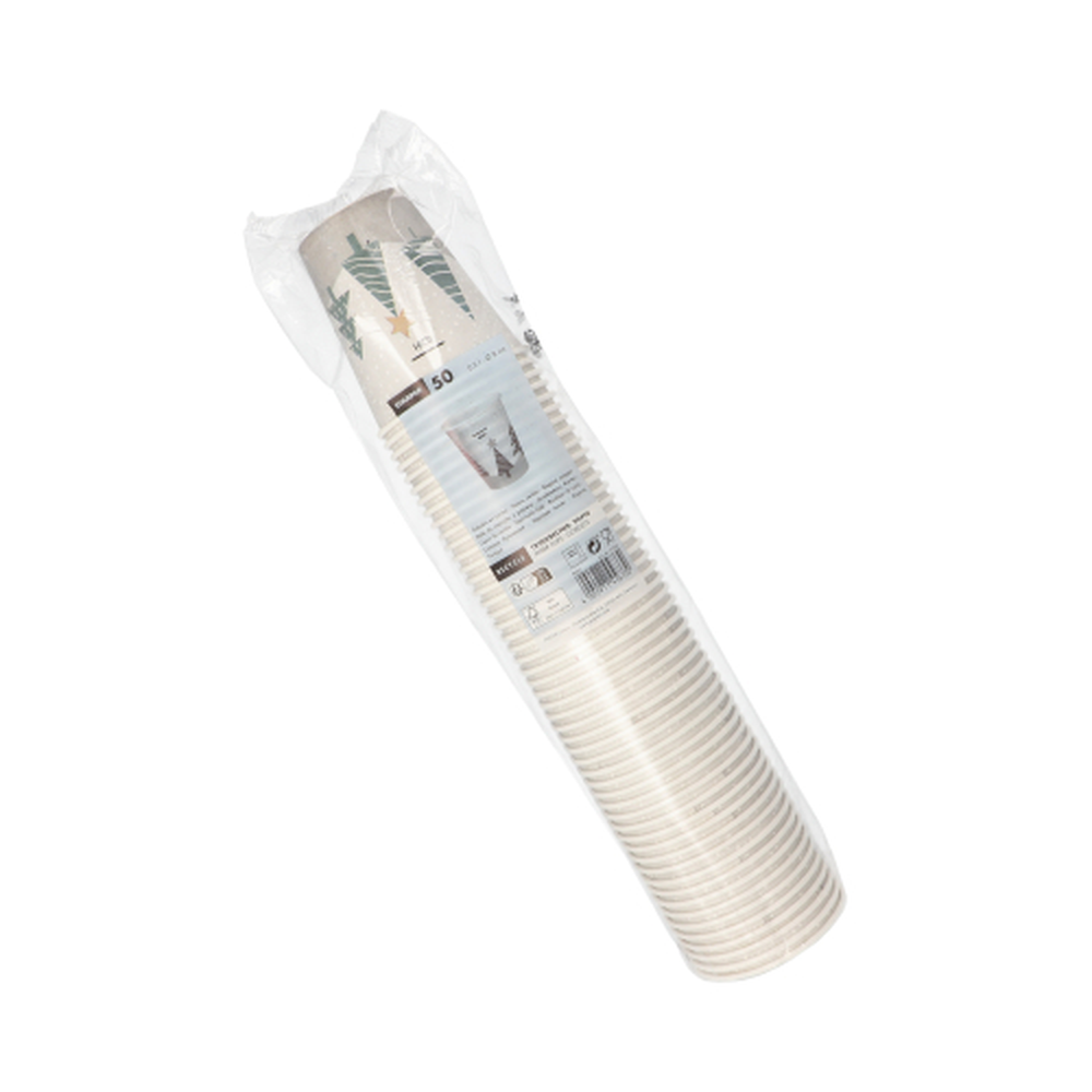Papstar Trinkbecher, Pappe "To Go" 0,2 l Ø 8 cm · 9,1 cm "Winter Forest"