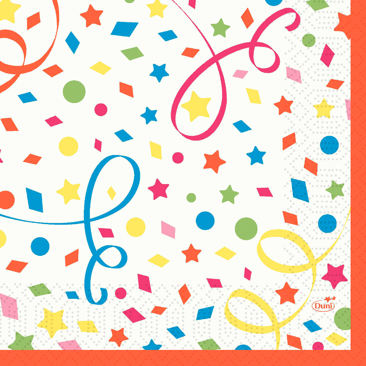 Duni Zelltuchservietten 33 x 33 cm 3-lagig 1/4 Falz Confetti