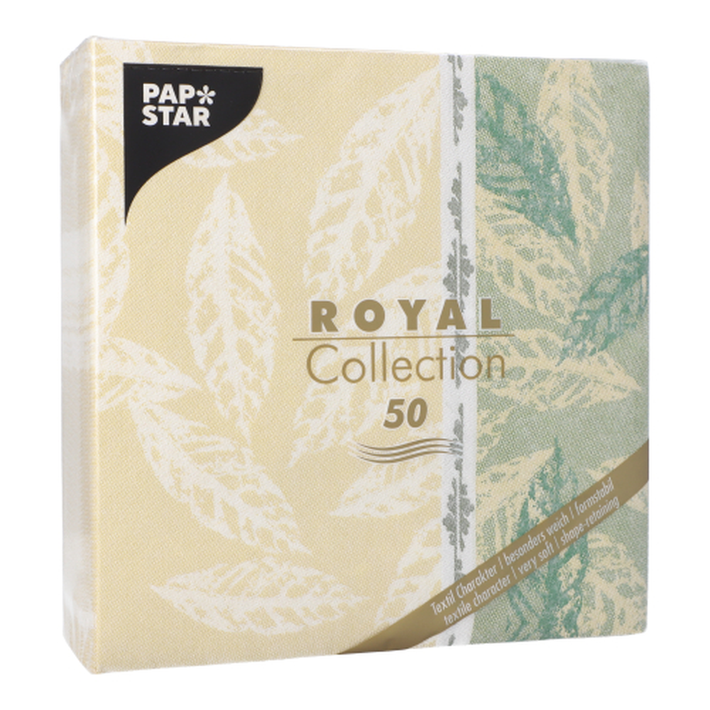 Papstar Servietten "ROYAL Collection" 1/4-Falz 40 cm x 40 cm grün "Autumn"