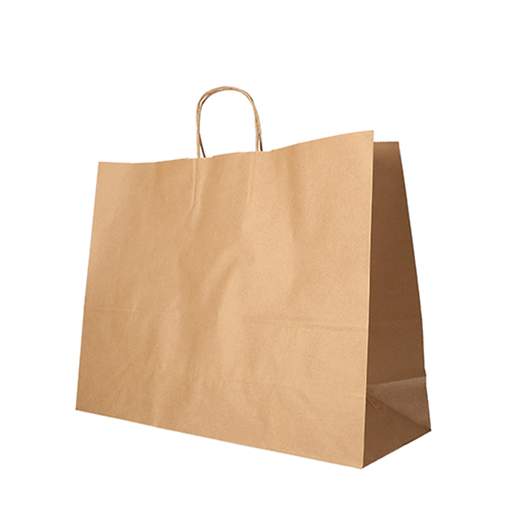 PAPSTAR Tragetaschen, Papier 27 cm x 32 cm x 21,5 cm braun mit gedrehtem Trag