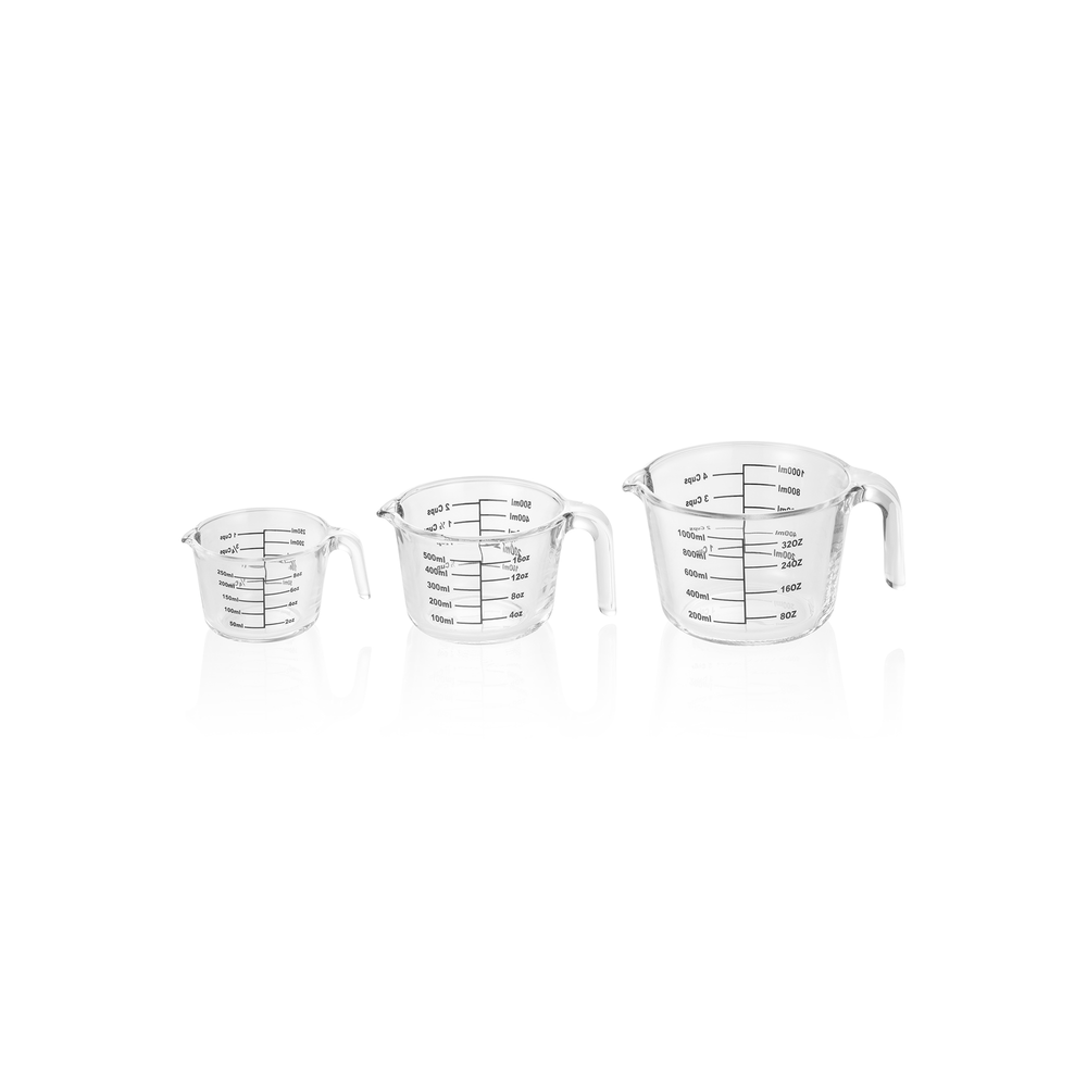 WAS Messbecher Set, 3-teilig, Borosilikatglas