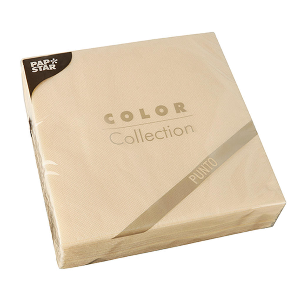 PAPSTAR Servietten, 2-lagig PUNTO 1/4-Falz 38 cm x 38 cm champagner mikroge