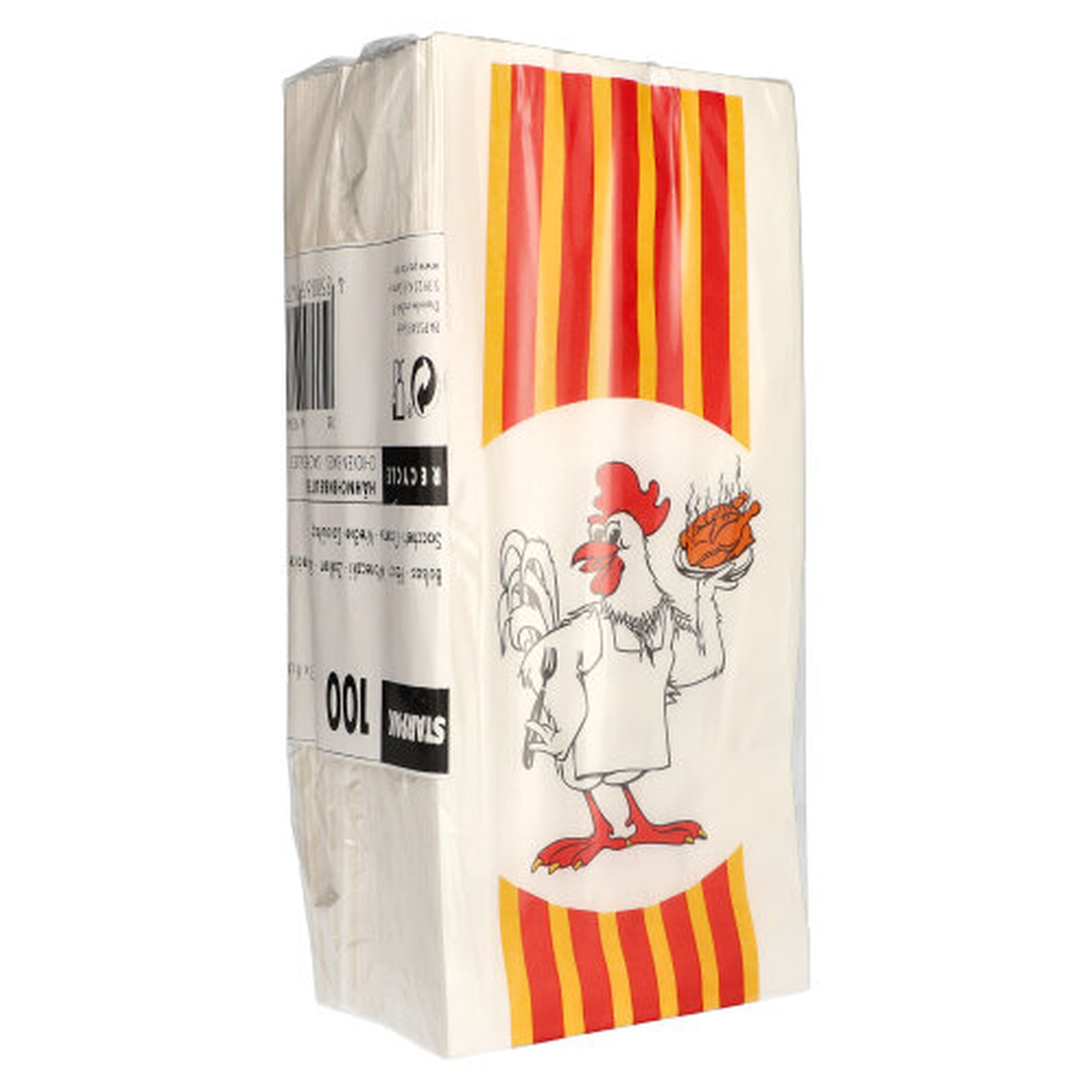 PAPSTAR Hähnchenbeutel, Papier mit HDPE-Einlage 28 cm x 13 cm x 8 cm Grillh