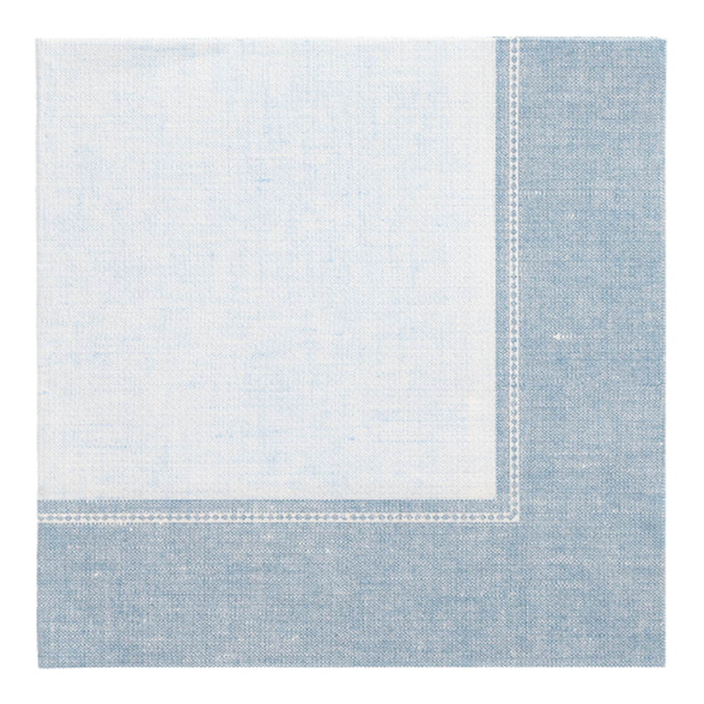 Papstar Servietten "ROYAL Collection" 1/4-Falz 40 cm x 40 cm arktikblau "Linum"