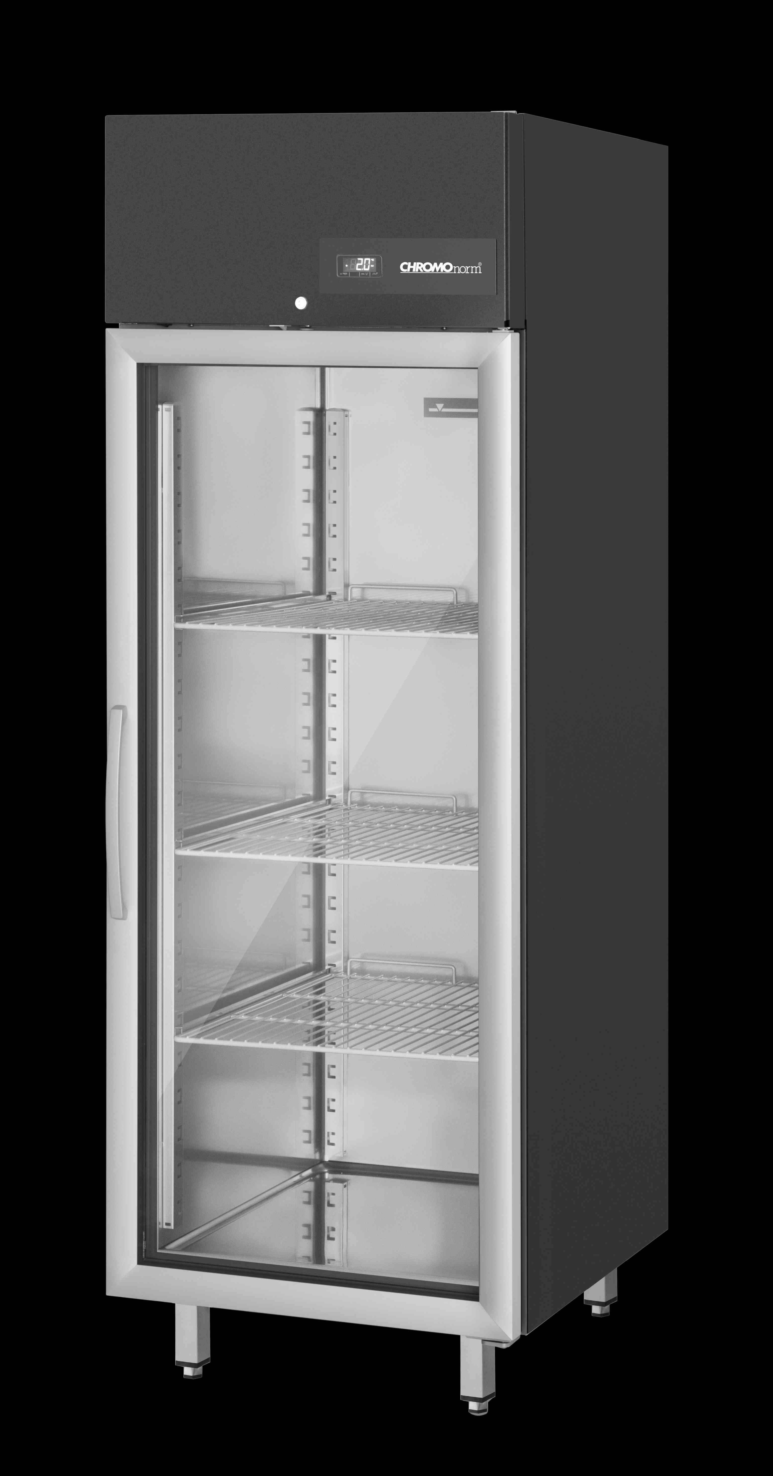 Chromonorm STAR-BLACK - Tiefkühlschrank BR650 GN 2/1, GLASTürE, Steckerfertig - 