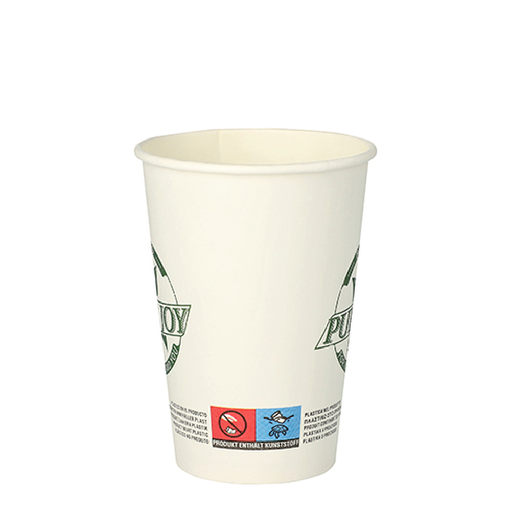 Papstar Trinkbecher, Pappe 0,25 l Ø 8 cm · 10,8 cm weiss "Pure Joy"