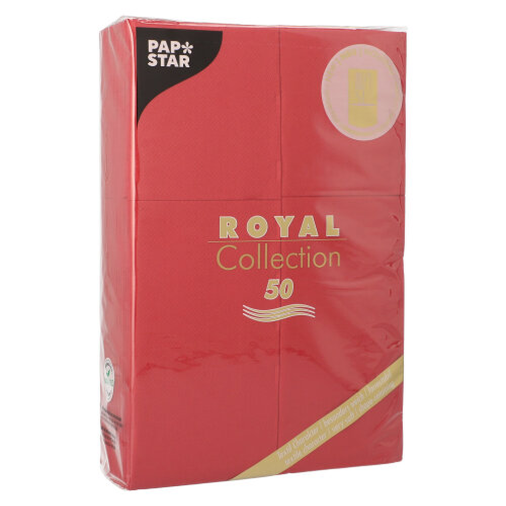 Papstar Servietten "ROYAL Collection" 48 cm x 30 cm bordeaux mit Besteckfalz