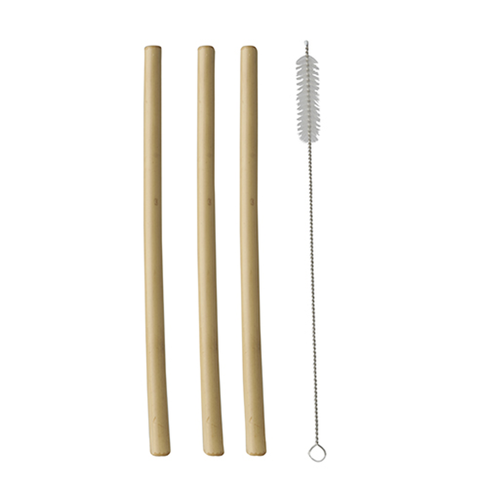 Papstar Trinkhalme, Bambus "pure" 23 cm inkl. Reinigungsbürste