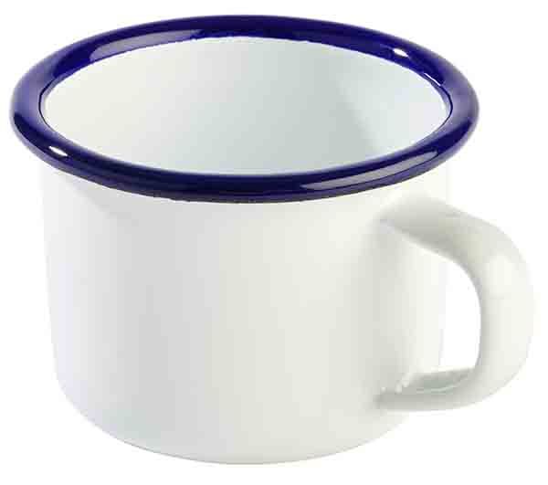 APS Henkelbecher -ENAMELWARE- Ø 7 cm, H: 5 cm, 0,1 Liter , emailiertes Stahlblec