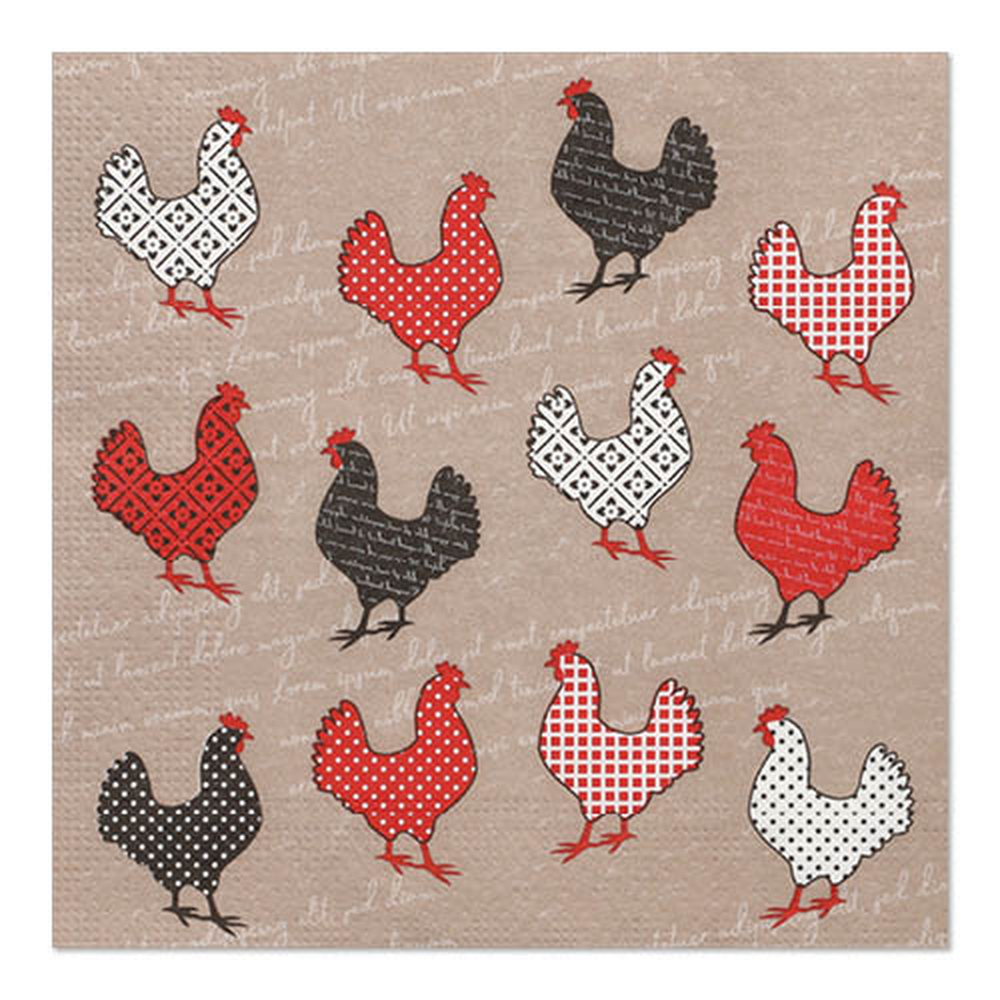 Papstar Servietten, 3-lagig 1/4-Falz 33 cm x 33 cm "Cocotte"