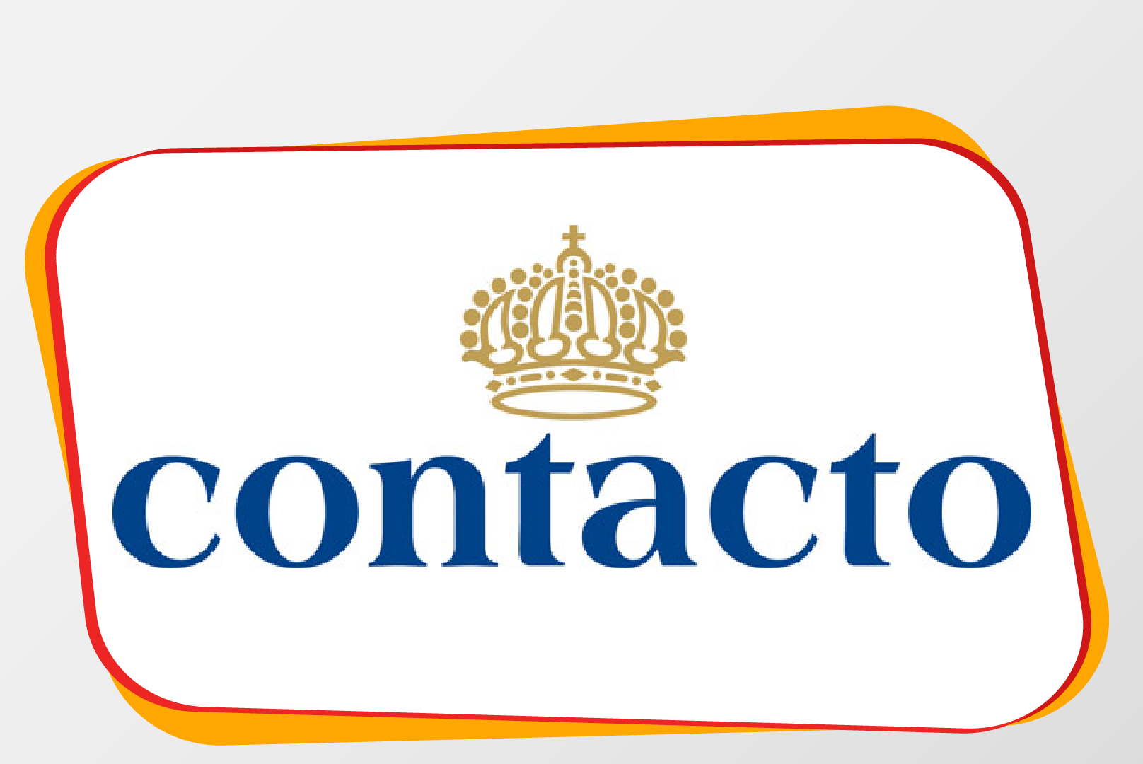 krone, logo, blauer text, goldenes Emblem, contacto