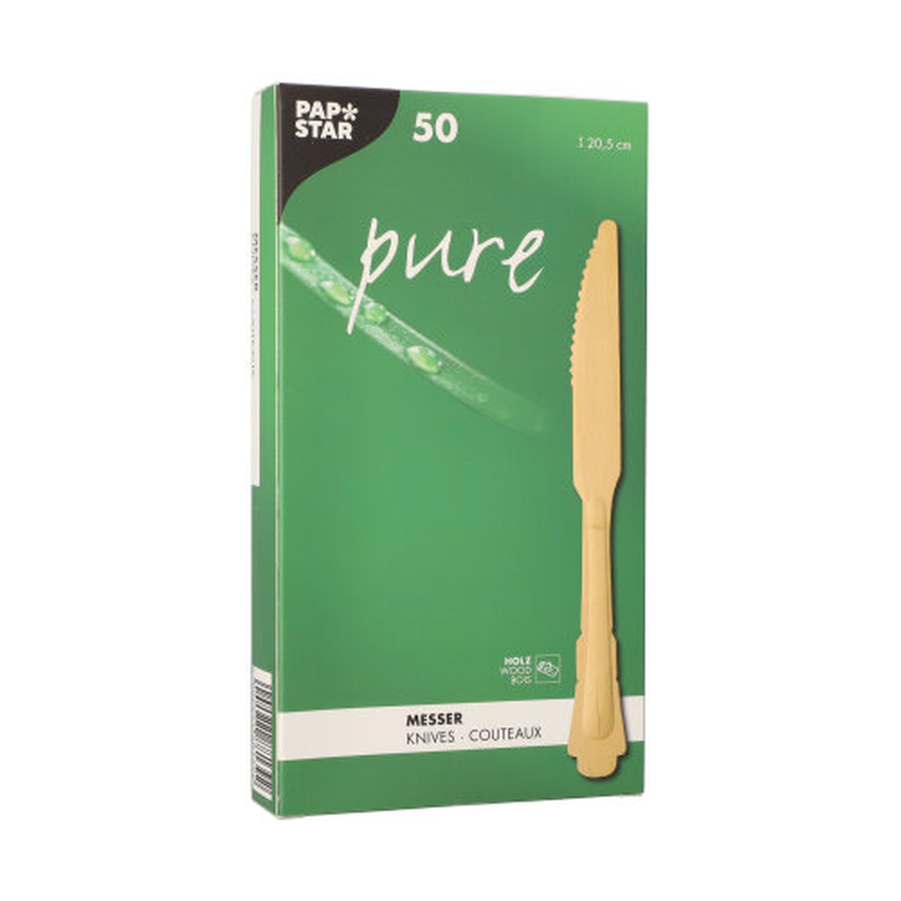 Papstar Messer, Holz "pure" 20,5 cm "Vintage"