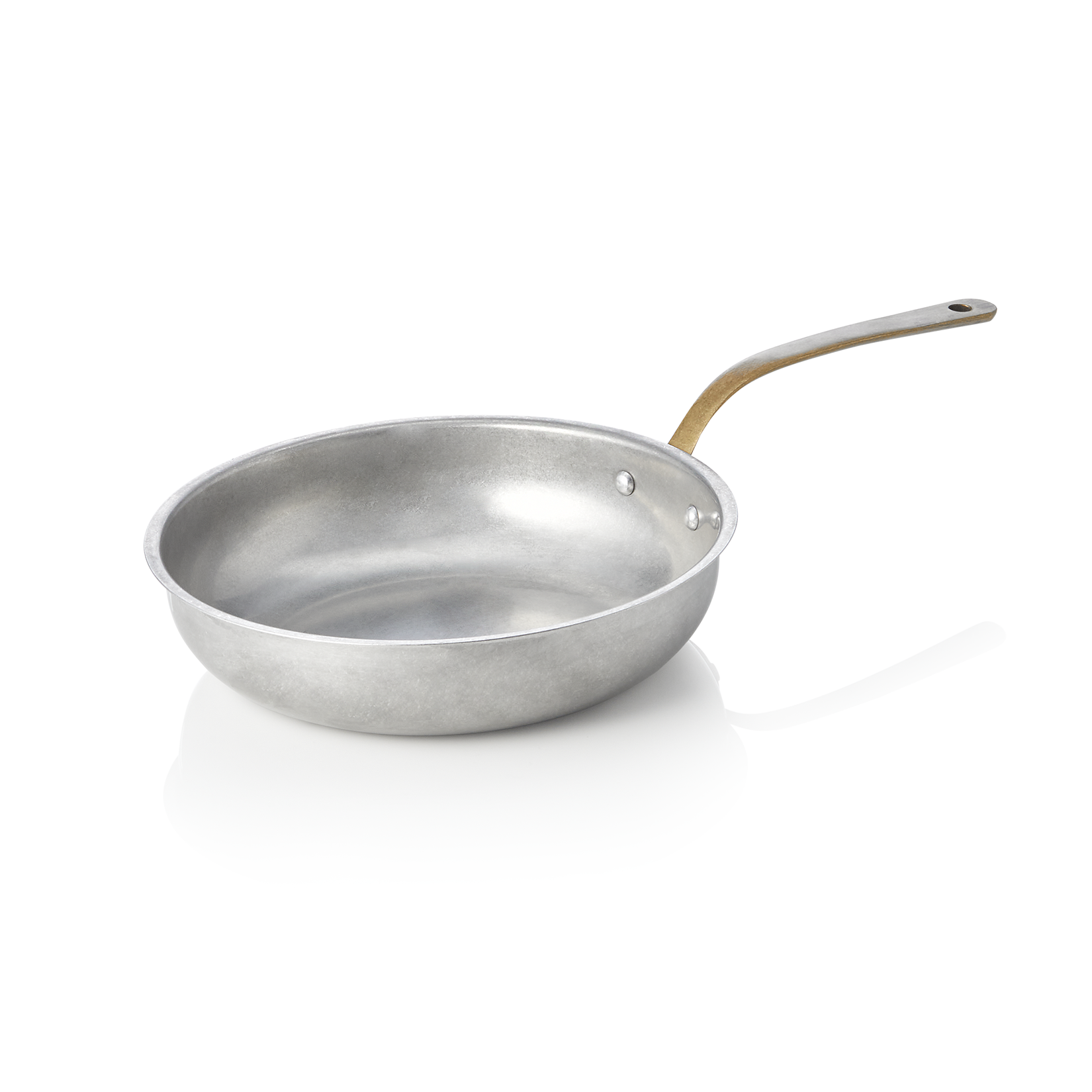 WAS Servierpfanne STEEL & STYLE VINTAGE mit Messinggriff, Ø 18 cm, 690 ml, Chrom