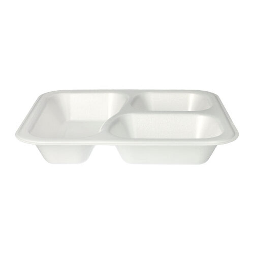 PAPSTAR Siegelschalen, XPS 3-geteilt 925 ml 4,2 cm x 21,2 cm x 25 cm weiss l