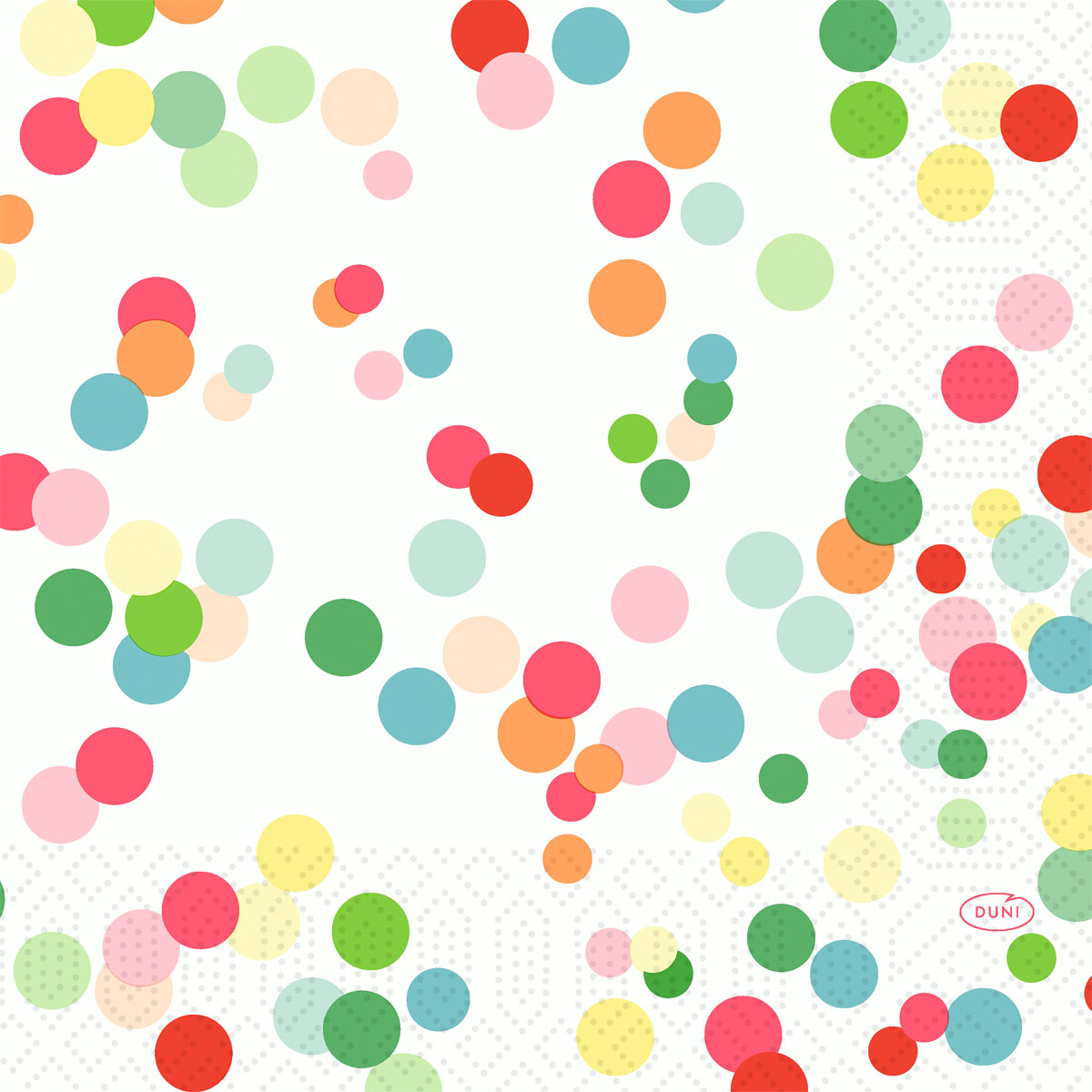 Duni Motiv-Zelltuchservietten 33 x 33 cm 3-lagig 1/4-Falz Happy Bubbles