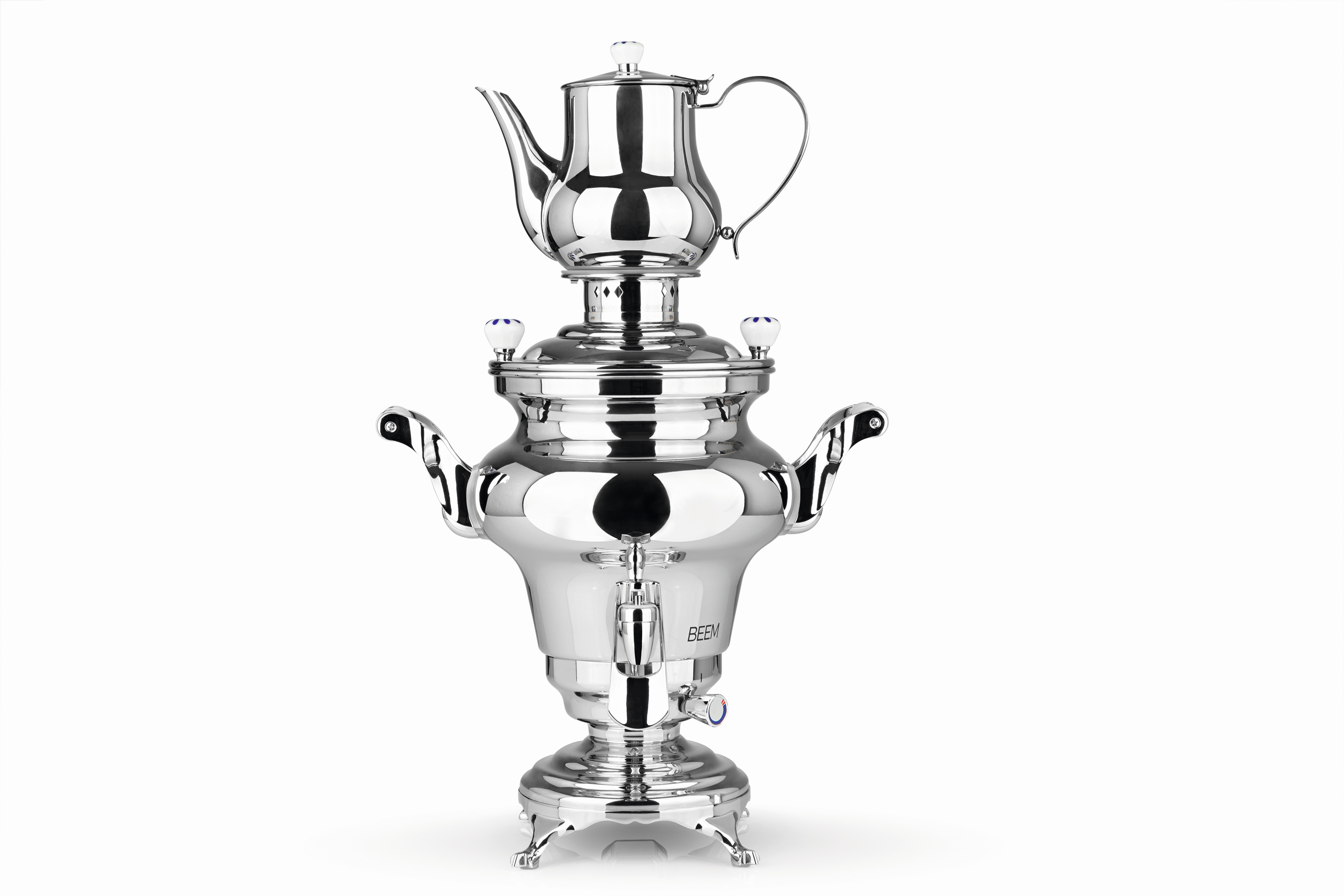 WAS Samowar Rebecca Mit 1,3 ltr. Teekanne und Teesieb, 2 Heizspiralen á 1.300 W