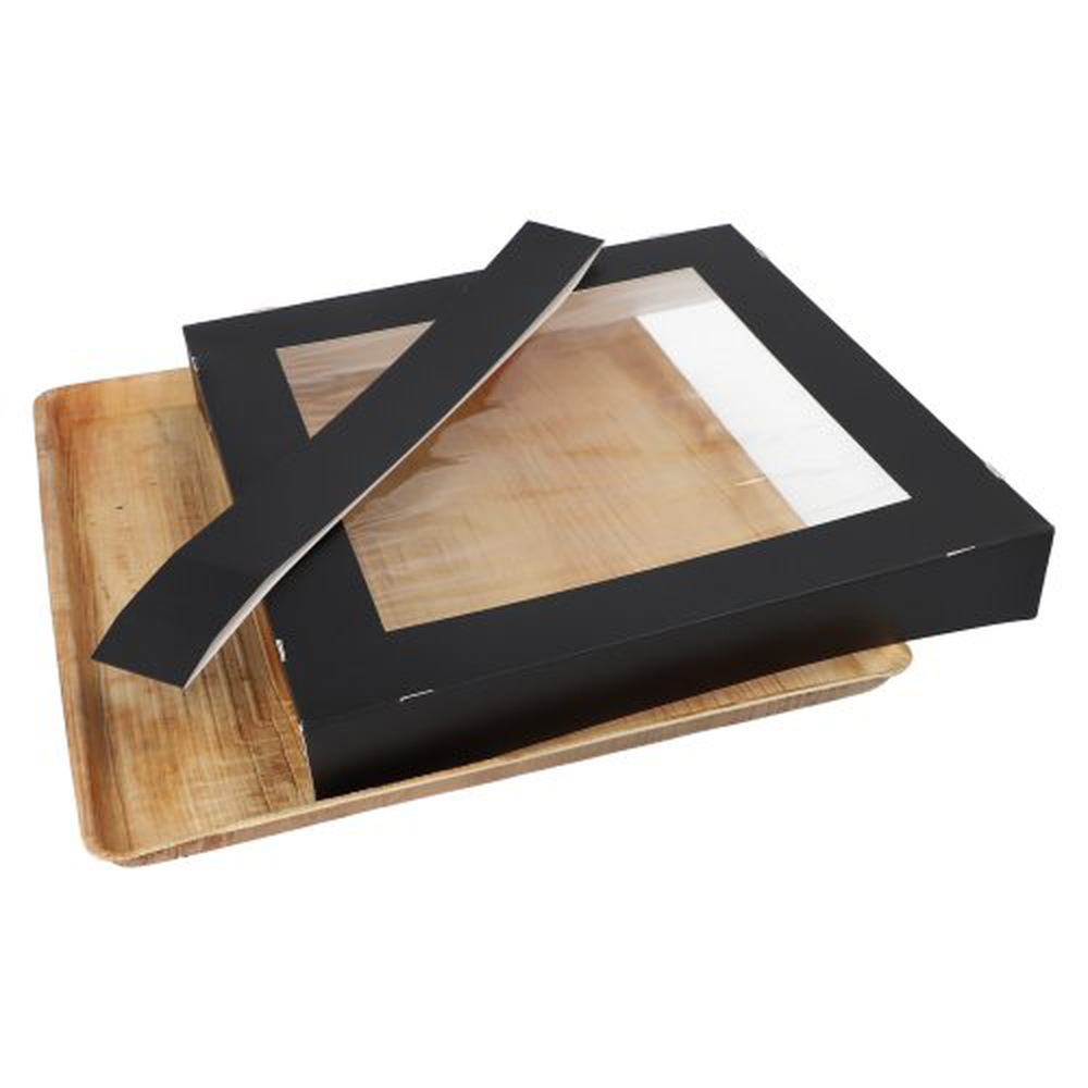 PAPSTAR Tabletts, Palmblatt eckig 5 cm x 33,5 cm x 33,5 cm mit separatem Deck
