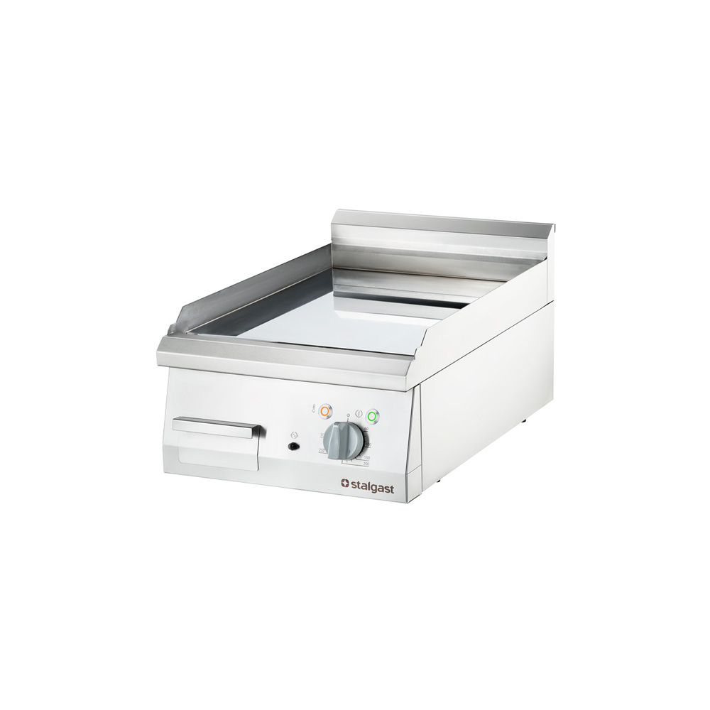 Stalgast Verchromte Elektro-Griddleplatte als Tischgerät, 400x700 mm, glatte Gri