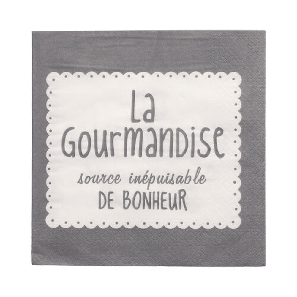 Papstar Servietten, 3-lagig 1/4-Falz 33 cm x 33 cm grau "La Gourmandise"