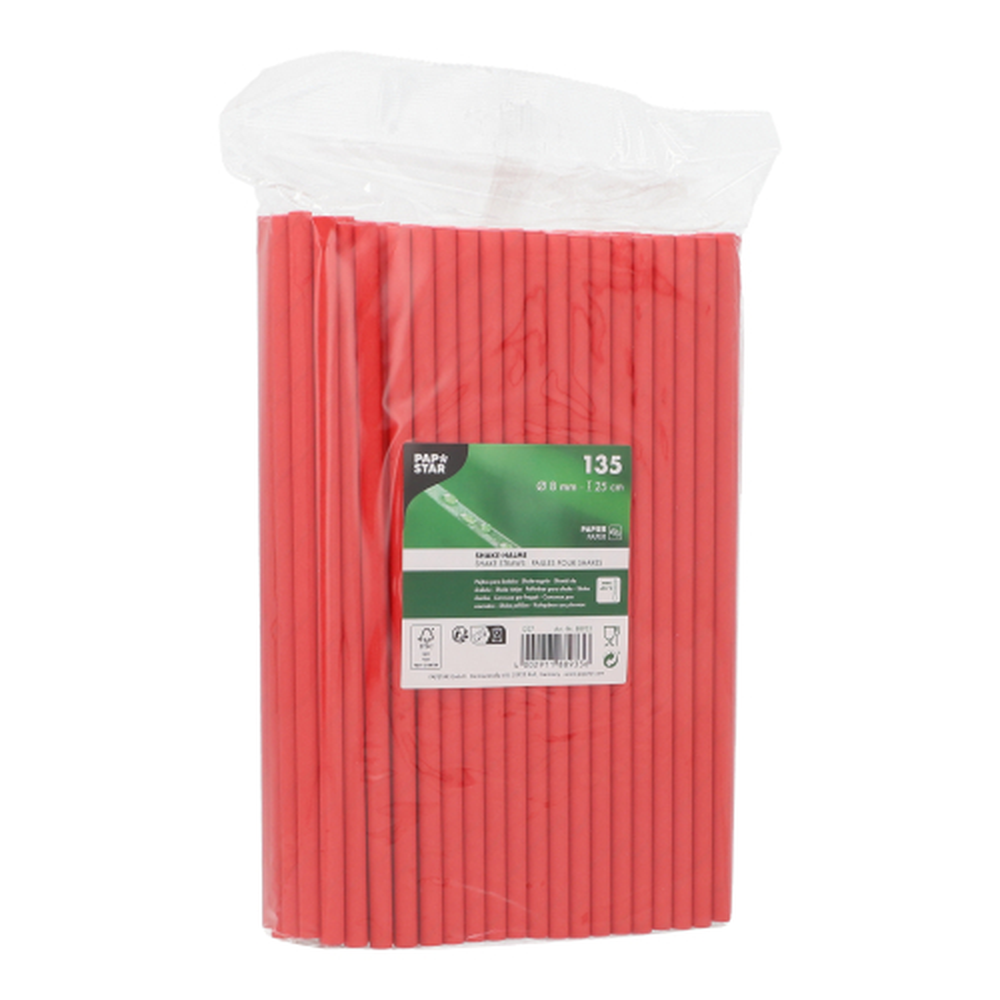 Papstar Shake-Halme, Papier Ø 8 mm · 25 cm rot