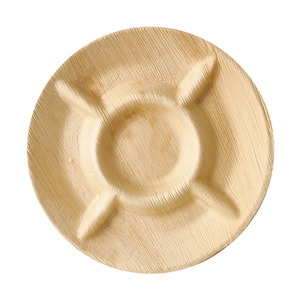 Papstar Teller, Palmblatt "pure" 5-geteilt Ø 24,5 cm · 2 cm