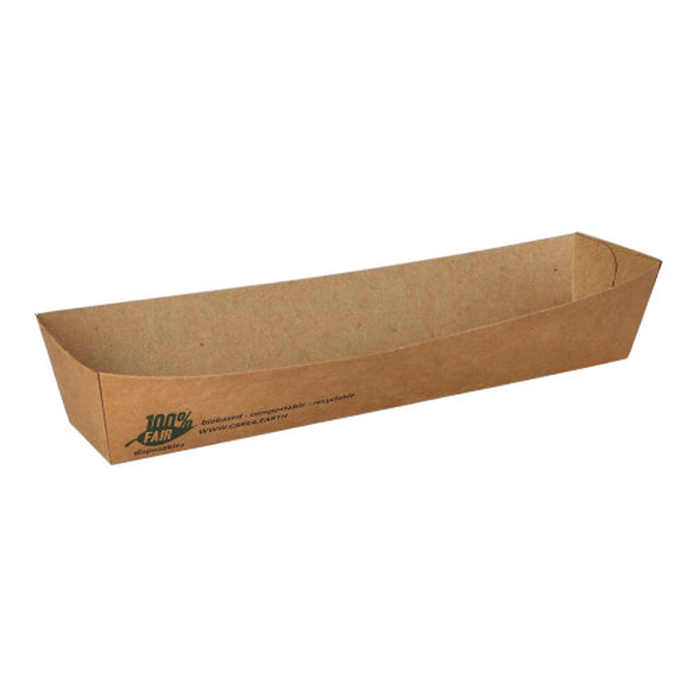 Papstar Snacktrays, Pappe "pure" 3,5 cm x 3,3 cm x 18,5 cm braun "100% Fair"