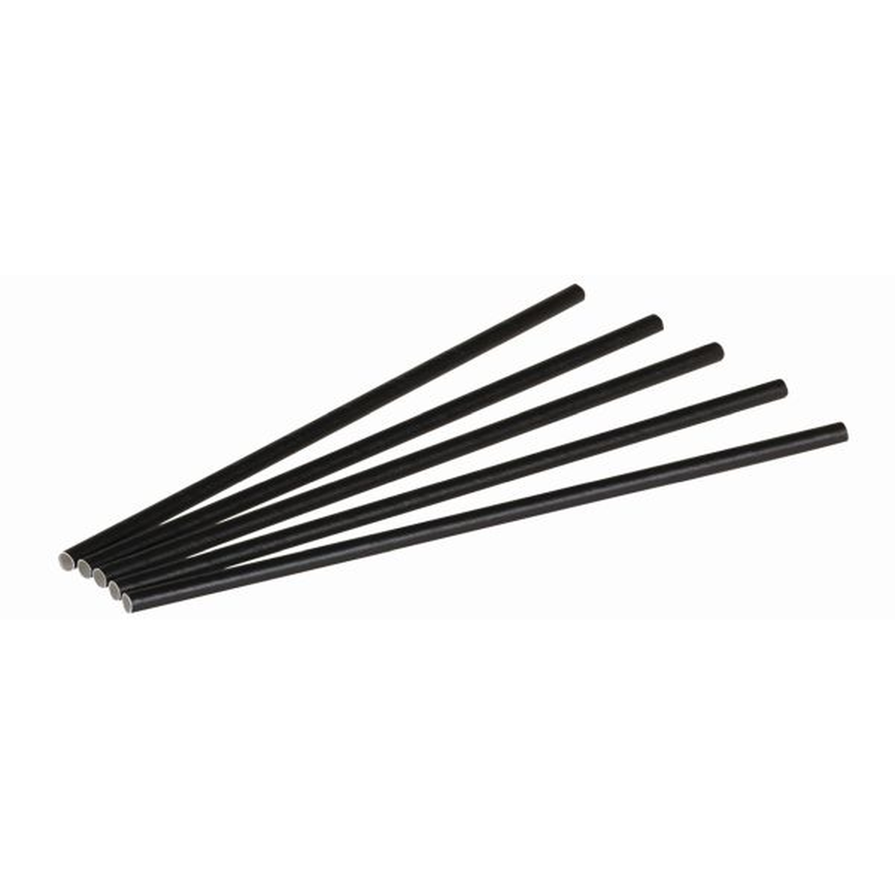 Pacovis Trinkhalm Papier 6x230mm, schwarz, naturesse